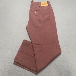 Levis‎ 514 Jeans Mens 38x30 Burgundy Denim Straight Leg Grunge